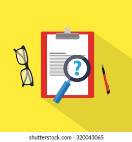 Faq icon, flat material illustration