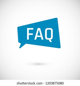 FAQ icon. Frequently Asked Question as Speech bubble. Blue bubble and white text. Element of web icon for mobile concept and web apps. Vector illustration