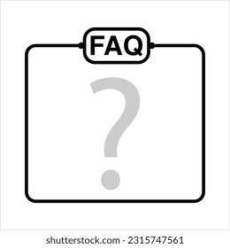 Faq Icon, Frequently Asked Question Answer Vector Art Illustration
