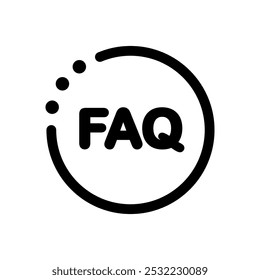 Icono de Faq. Preguntas frecuentes. Investigación, Comentarios, problema, conceptos de Servicio al cliente. Ilustración aislada de diseño de Vector plano.