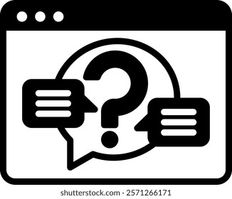 Faq Icon Glyph Vector Illustration