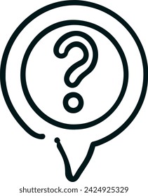 Faq icon for help, ask, discussion, speech, to get information about frequently asked questions symbol for an app or web design interface vector
