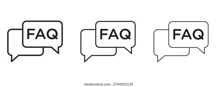 FAQ icon Illustration Eps10. Line with editable stroke