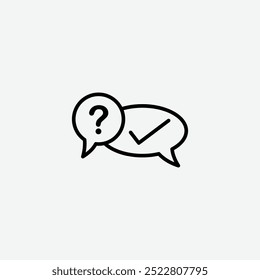 Icono de FAQ aislado en el fondo blanco