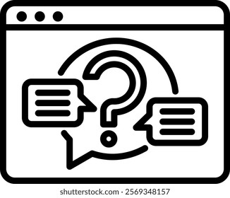 Faq Icon Line Vector Illustration