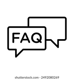 FAQ icon linear logo mark in black and white