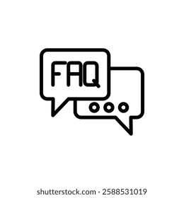 FAQ icon logo sign set vector outline