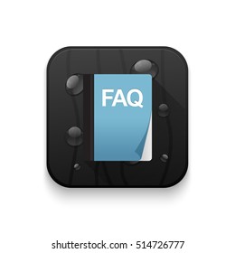faq icon With long shadow over app button