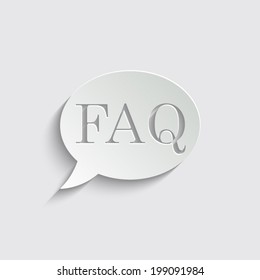FAQ icon on a grey background