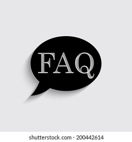 FAQ icon on a grey background