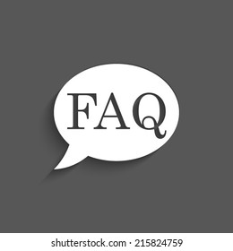 FAQ icon on a grey background