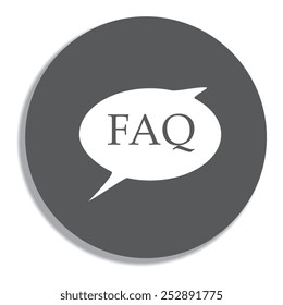 FAQ icon on a grey background