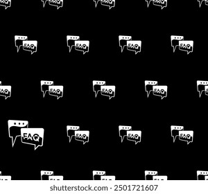 Faq Icon Seamless Pattern, Frequently Asked Question Answer Vector Art Illustration