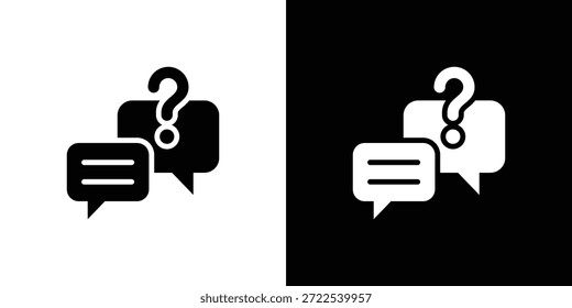 Conjunto de iconos de Faq en blanco y negro