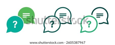FAQ icon set featuring speech bubbles, Q and A symbols, and question answer elements in vector format. EPS 10