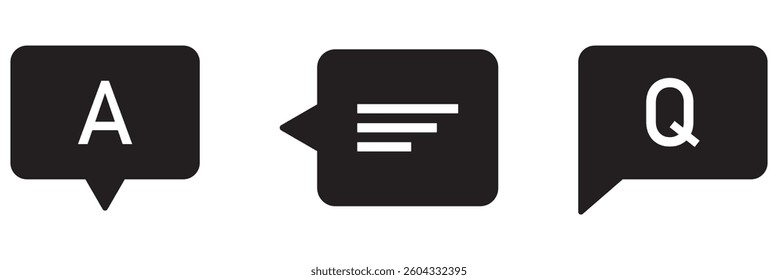 FAQ icon set. Frequently Asked Questions icon vector illustration. Question mark icon set. Bubble question icon, FAQ questions symbol on a white background. eps 10