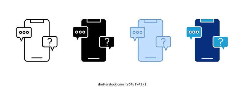 Faq Icon Set Colección de Estilo Múltiple