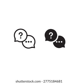 FAQ Icon Set with Speech Bubbles, Question Mark and Answer Symbols for Support UI