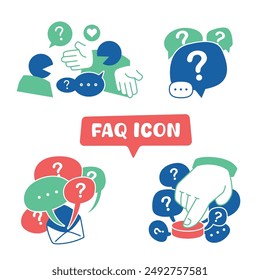 FAQ icon set, suitable for online and offline use