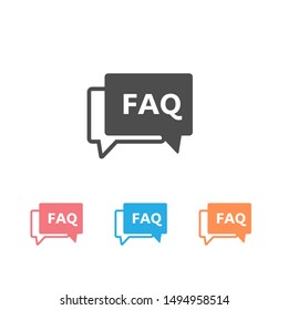 Faq Icon Set. Vector Illustration