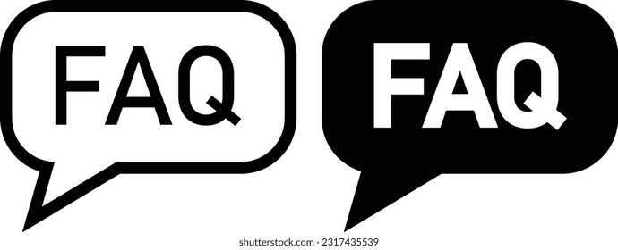 FAQ icon sheet, simple trendy flat style line and solid Isolated vector illustration on white background. For apps, logo, websites, symbol , UI, UX, graphic and web design. EPS 10.