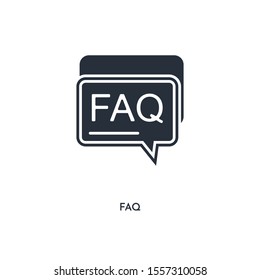 faq icon. simple element illustration. isolated trendy filled faq icon on white background. can be used for web, mobile, ui.