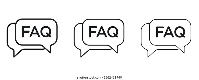 FAQ icon simple line design - Simple Vector Illustration
