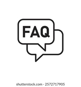 FAQ icon Simple thin outline