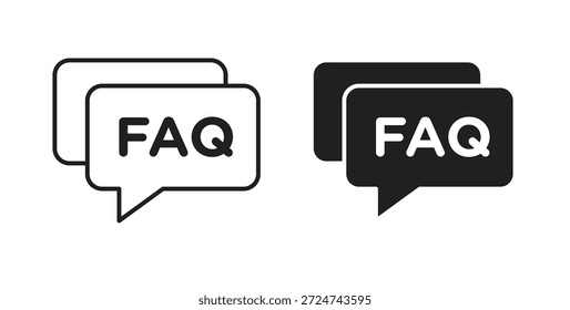 FAQ icon simple vectors in black, suitable for projects