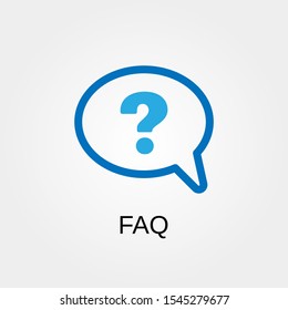 Faq icon. Faq symbol. Flat design. Stock - Vector illustration