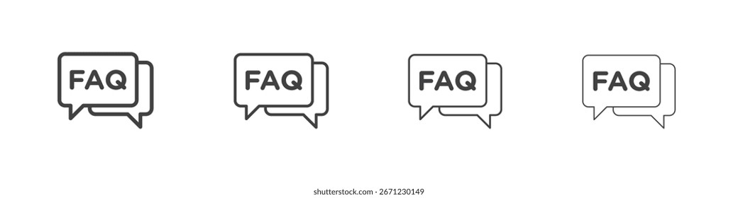 Ícone de FAQ. Ícone de linha fina para design e desenvolvimento de sites, desenvolvimento de aplicativos.