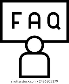 faq icon. Thin linear style design isolated on white background