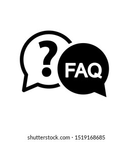 FAQ icon - vector black