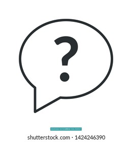 Faq Icon Vector Illustration Logo Template