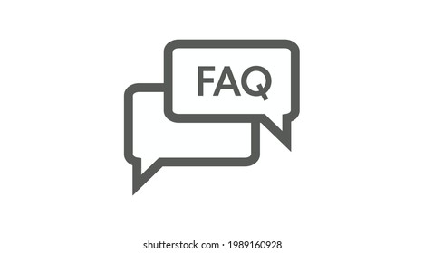 Faq Icon. Vector isolated illustration of a chat or a conversation with the word FAQ.