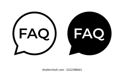 Faq icon vector isolated on speech bubble