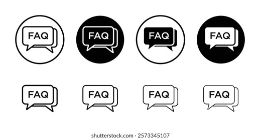 FAQ icon vector line logo mark or symbol set collection outline style