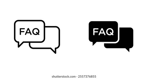 FAQ Icon vector. liner and flat style icons set.