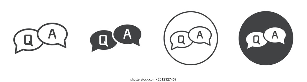 Ícone de FAQ Contorno do logotipo do vetor