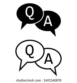 FAQ icon vector. questions and answers illustration sign. Q and A speech outline and filled vector symbol.