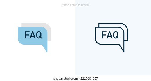 FAQ icon for your website, logo, app, UI, product print. FAQ concept flat Silhouette vector illustration icon. Editable stroke icons set. EPS file	