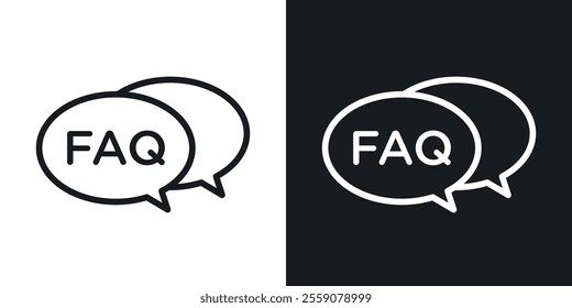 FAQ icons. vector set in black colors