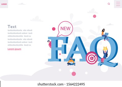 FAQ, Info center, helpful information., customer online communication, frequently asked questions. Vector illustration for web banner, infographics, mobile.