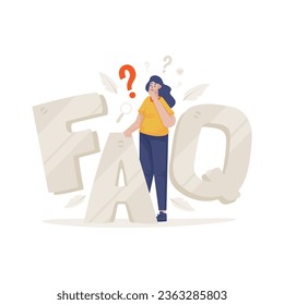 Ilustración del vector del centro de información de preguntas frecuentes