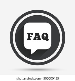 FAQ information sign icon. Help symbol.