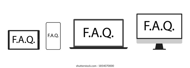 F.A.Q. Inschrift auf dem Bildschirm