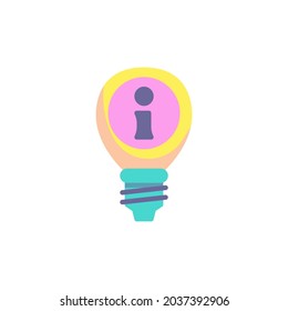 FAQ lamp flat icon, vector sign, FAQ frequently asked questions colorful pictogram isolated on white. Symbol, logo illustration. Flat style design