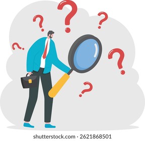 FAQ landing page website. woman standing near Question. Online Support center. Frequently Asked Questions Concept. Business research. Flat Vector Illustration.
