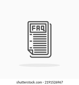 Faq Line Icon. Editable Stroke And Pixel Perfect. Can Be Used For Digital Product, Presentation, Print Design And More.