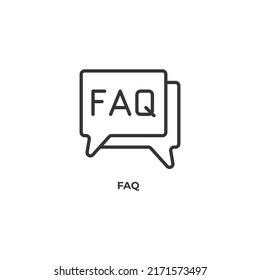 faq line icon. linear style sign for mobile concept and web design. Outline vector icon. Symbol, logo illustration. Vector graphics